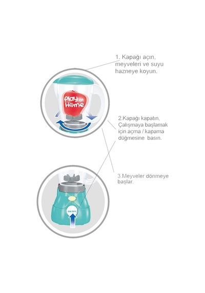Işıklı Aksesuarlı Gerçekçi Hareketli Blender Mavi Meyveli Oyuncak Pilli Kız Oyuncak Mutfak Seti