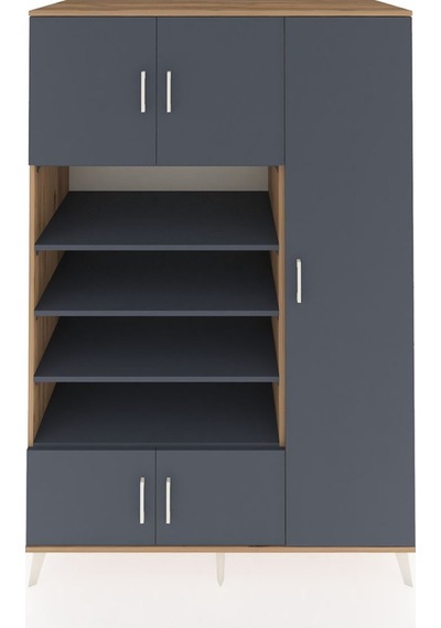 Kronos Dolap 11 Raflı 5 Kapaklı 132x59x195 Çam-antrasit/antrasit Çam Kronos Dolap 11 Raflı 5 Kapaklı 132x59x195 Çam-antrasit/antrasit Çam