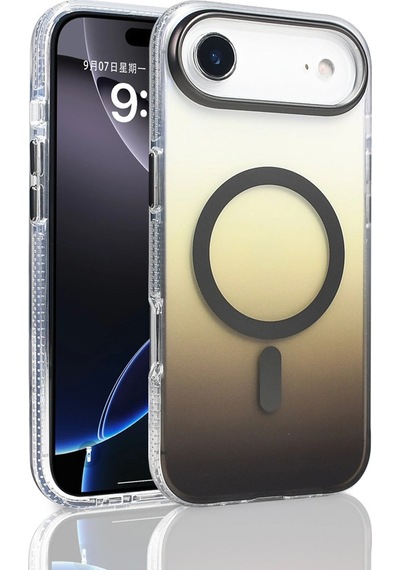 Apple Uyumlu iPhone 17 Air Kılıf M-safe Şarj Özellikli Transparan Renk Geçişli Zore Toros Kapak Çok Renkli
