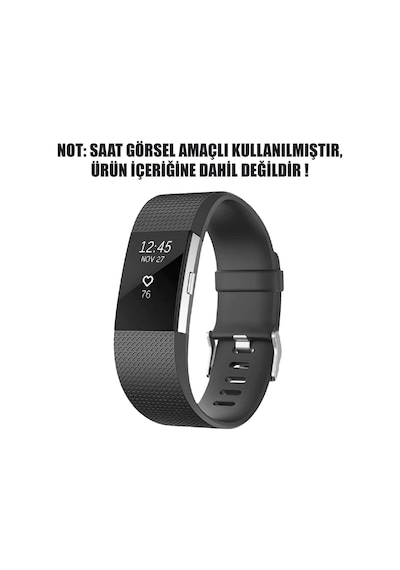 Fitbit Charge 2 İçin Kordon, Silicone Sport Band Siyah Ahşap