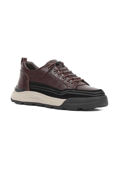 Erkek Kahverengi Siyah Süet Deri Sneaker