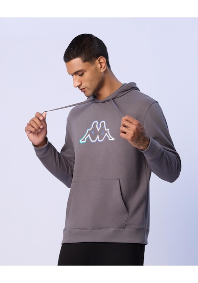 Kappa Benjamin Erkek Gri Regular Hoodie