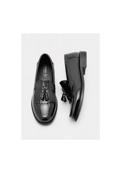 Yalçın Erkek Siyah Rugan Loafer Püsküllü Klasik Ayakkabı Siyah - 905433889 Siyah