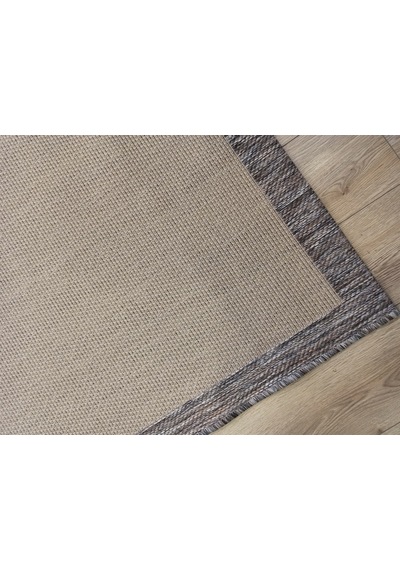 Çam Halı Sisal 9709 Bej / Gri Bordürlü Jüt Sisal Kilim - 80x150