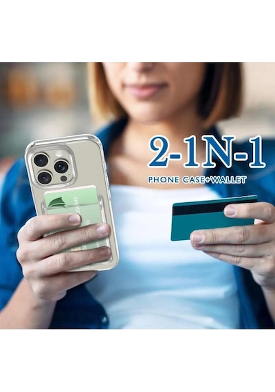 Apple Uyumlu iPhone 16 Pro Kılıf Kartlık Bölmeli Arkası Şeffaf Soft Dayanıklı Kapak