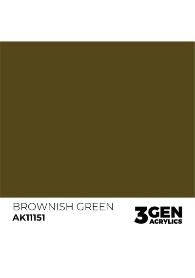 Ak Interactive 11151, 17 Ml. 3gen Brownish Green Maket Boyası Standart