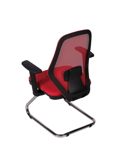 Ofisbazaar Dali Fileli Misafir Koltuğu Ergonomik Toplantı Ve Bekleme Koltuğu Kırmızı Kırmızı