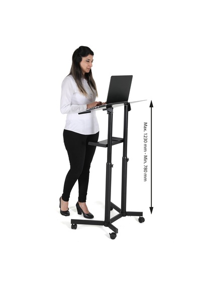 Eğim Ayarlı Yükseklik Ayarlanabilir Tekerlekli Çalışma Masası Mobil Laptop Standı Kürsü Metal Tablalı Ayakta Çalışma Masası Siyah Eğim Ayarlı Yükseklik Ayarlanabilir Tekerlekli Çalışma Masası Mobil Laptop Standı Kürsü Metal Tablalı Ayakta Çalışma Masası Siyah