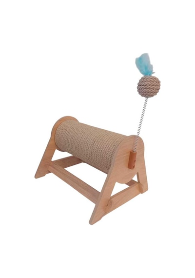 Kedi Tırmalama Tahtası - Yatay & Dönebilen - Yaylı Top Eklenmiştir - 29cm