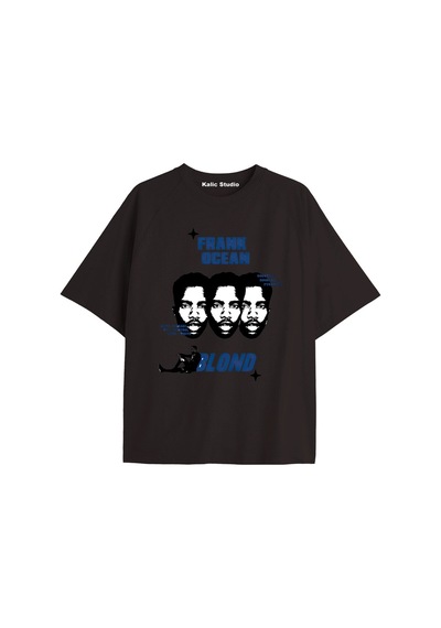 Kalic Studio Unisex Erkek Kadın Blond Frank Ocean Siyah T-shırt Franksiyah21