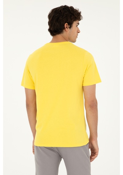 U.S. Polo Assn. Erkek Sarı Basic Tişört 50279632-VR044