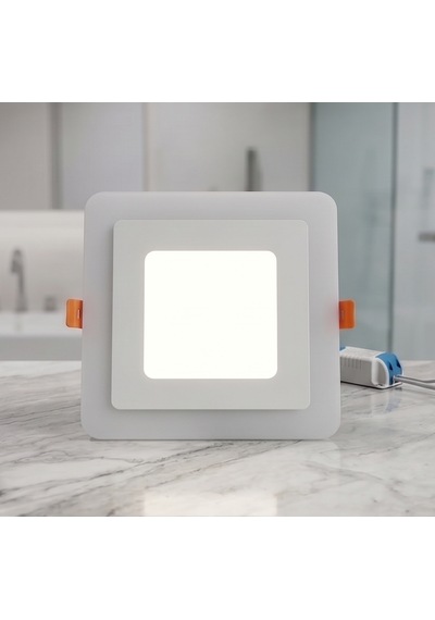 Kare Sıva Altı Led Spot Aydınlatma 9 Watt Çift Renk 3 Kademe Kırmızı Beyaz Gece Lambası Armatür