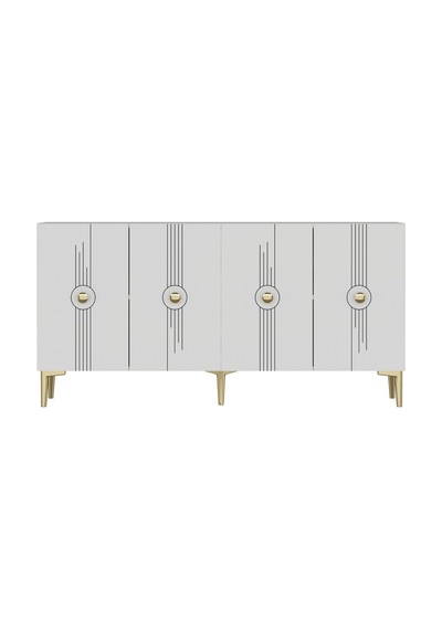 Ka1543bg Lura Konsol Ve Tv Sehpası Beyaz-gold 150cm Beyaz - Altın