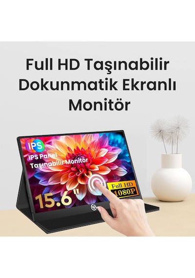 Npo Npm6t 15.6" Ips Fhd 5ms 60hz Type-c Telefon&oyun Konsolu Uyumlu Dokunmatik Taşınabilir Monitör