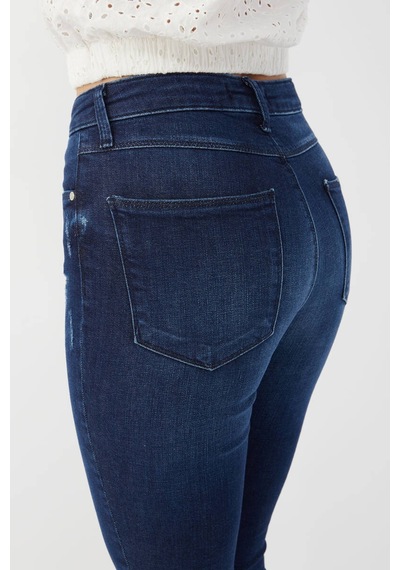 Kadın Skinny Fit Esnek Pantolon Koyu Mavi 001