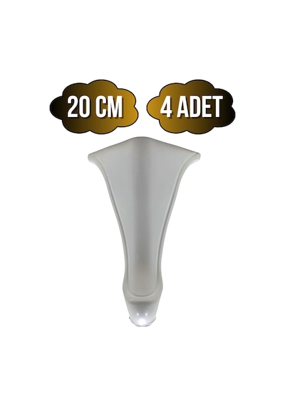 Lüx Lükens Beyaz 20cm Plastik Ayak Mobilya Masa Ve Dolap Ayağı Beyaz 20cm 4 Adet Beyaz