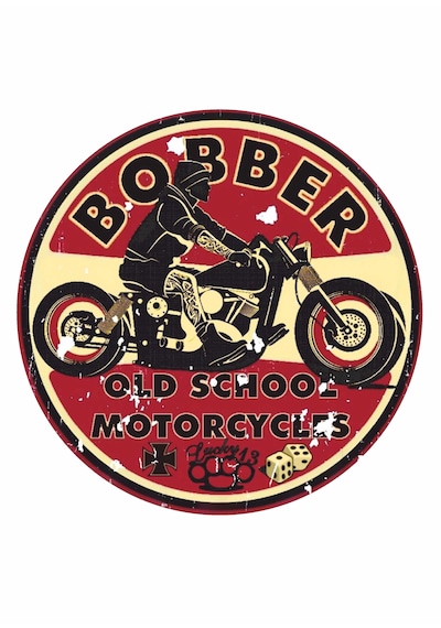 Vintage Motosiklet Sticker - Old School - Araba Oto Motosiklet Araç Sticker 02506 8x8 Cm