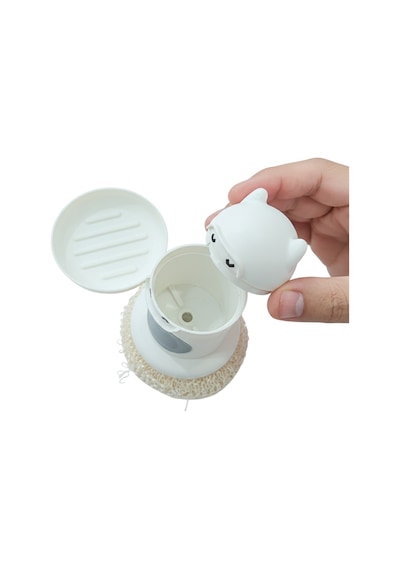Sn-29190 Ninja Tasarımlı Deterjan Hazneli Mutfak Bulaşık Fırçası 000 Açık Krem