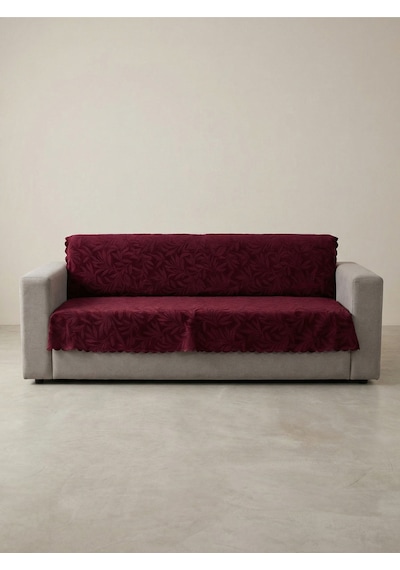 Sofline Kaymaz Tabanlı Tay Tüyü Çekyat, Koltuk, Kanepe Örtüsü 175x210cm Bordo