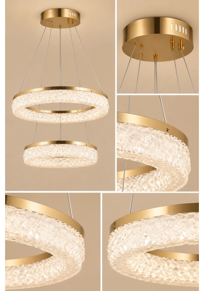 Modern Premium Gold Mermer Desenli Ledli Avize Salon Yemek Odası Avizesi 85w