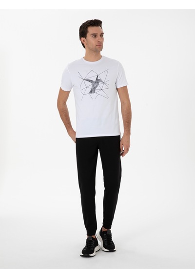 Cacharel Siyah Regular Fit Paçası Lastikli Eşofman Altı