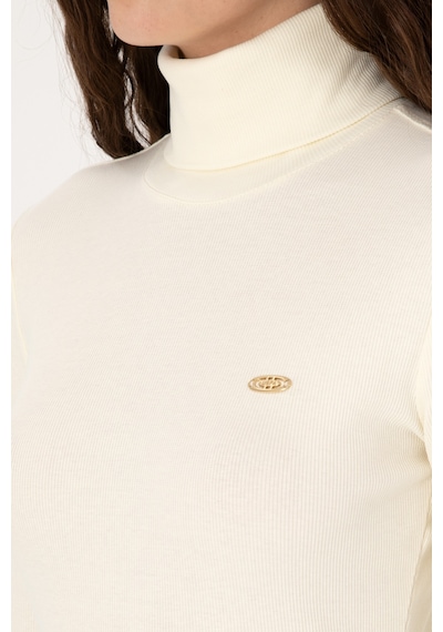 U.S. Polo Assn. Kadın Krem Balıkçı Yaka Sweatshırt 50313430-VR256