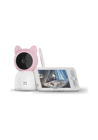 Xenon Smart Bebek Kamerası 3MP 5" Lcd Monitör - Mobil Kontrol - Ninni - Hareket Algılama, Gece Görüş Pembe-x7202 - Pembe