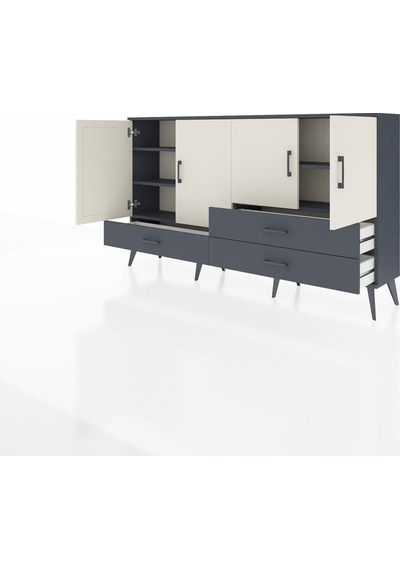 Arges Konsol 5 Raflı 3 Çekmeceli 4 Kapaklı 176x30x99 Antrasit-ayt Antrasit-aytaşı/antrasit Arges Konsol 5 Raflı 3 Çekmeceli 4 Kapaklı 176x30x99 Antrasit-ayt Antrasit-aytaşı/antrasit