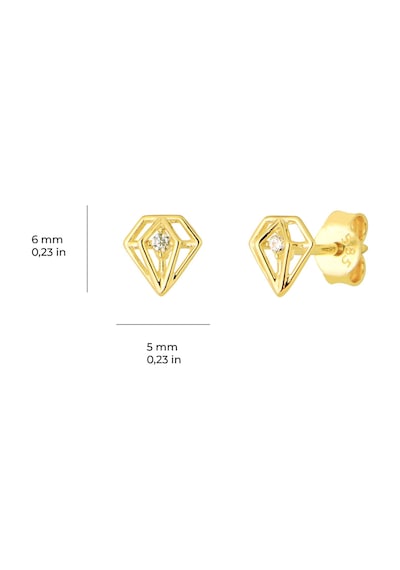 Goldkupe 14 Ayar Altın Tek Taşlı Küpe 0,70 Gr-4096