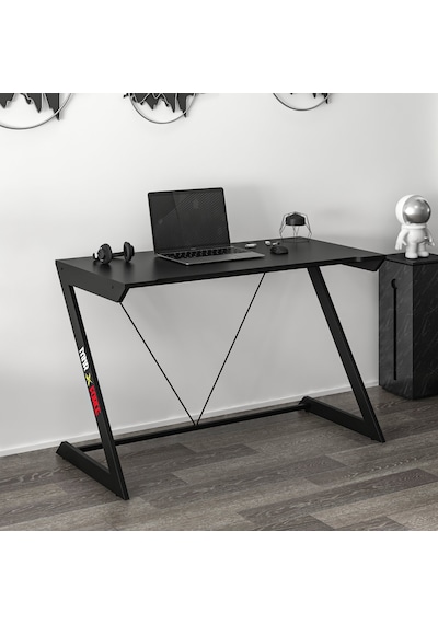 Zoned Metal Ayaklı Gaming Oyuncu Masası - Siyah