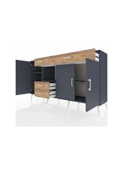 Hyperion Konsol 4 Raflı 4 Çekmeceli 3 Kapaklı 176x44x99 Antrasit-antrasit/çam Antrasit - Antrasit Hyperion Konsol 4 Raflı 4 Çekmeceli 3 Kapaklı 176x44x99 Antrasit-antrasit/çam Antrasit - Antrasit