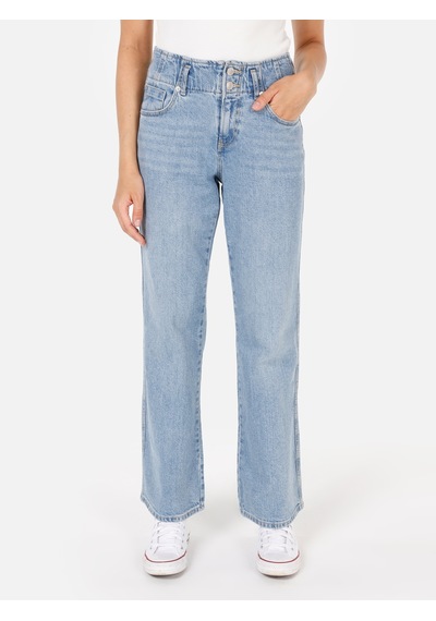 Colins 786 Carlen Normal Kesim Normal Bel Genişleyen Paça Mavi Kadın Pantolon Cl1070664 Denim
