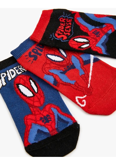 Koton 3'lü Spiderman Lisanslı Çorap Seti Siyah 4skb80075aa Siyah