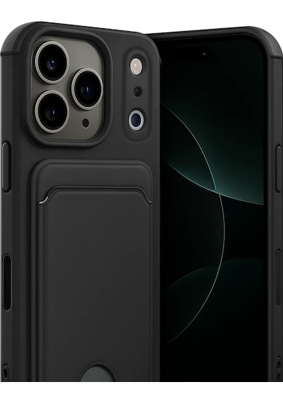 Newface Apple İphone 17 Pro Kelvin Kartvizitli Silikon - Siyah
