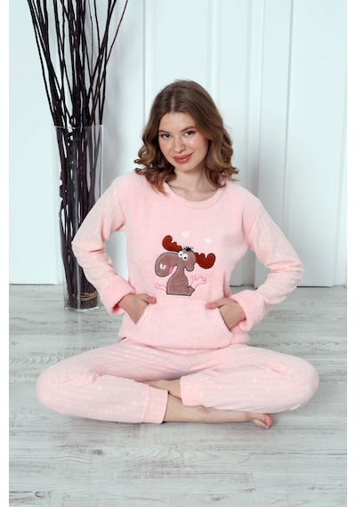Wordex Fwn 04-3301 Peluş Welsoft Polar Kışlık Yumoş Geyikli Kadın Pijama Takımı Soft Pembe Wordex Fwn 04-3301 Peluş Welsoft Polar Kışlık Yumoş Geyikli Kadın Pijama Takımı Soft Pembe