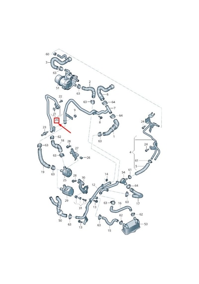 Seat Arona 2018-2021 1.6 Dizel Motor Manifold Su Borusu 04l121065aj