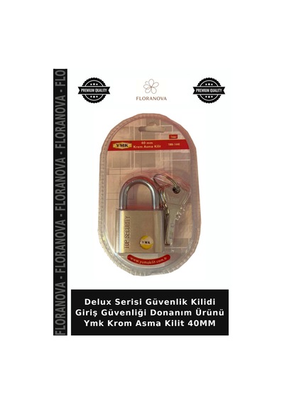 Delux Serisi Güvenlik Kilidi Giriş Güvenliği Donanım Ürünü Ymk Krom Asma Kilit 40mm