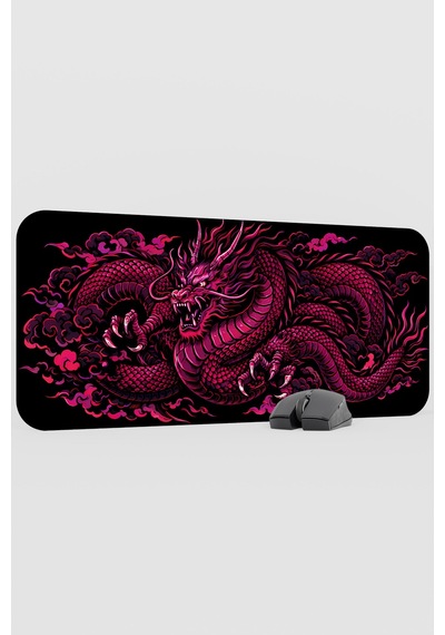 Ejderha Pembe V4 70x30 Xl Gaming Kauçuk Kaymaz Taban Mouse Pad Fare Altlığı