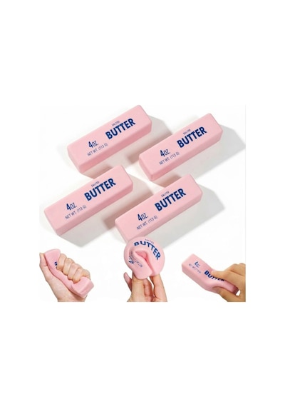 Pembe Tereyağ Squish Pudra Butter Sukuşi Oyuncak Yumuşak Sıkılabilir Squishy - 1 Adet