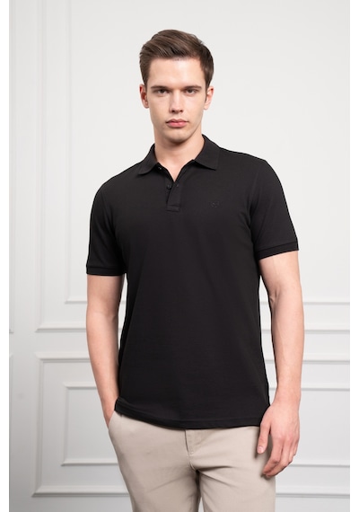 Erkek Siyah Basic Polo Yaka Dynamic Fit T-shirt 25yc018003001 Siyah Siyah