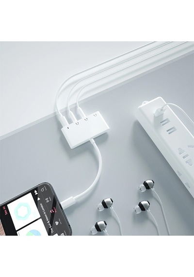 Ally Andriod Usb Type C 4In1 Otg Ses Adaptörü Çift Dc 3.5Mm Jack