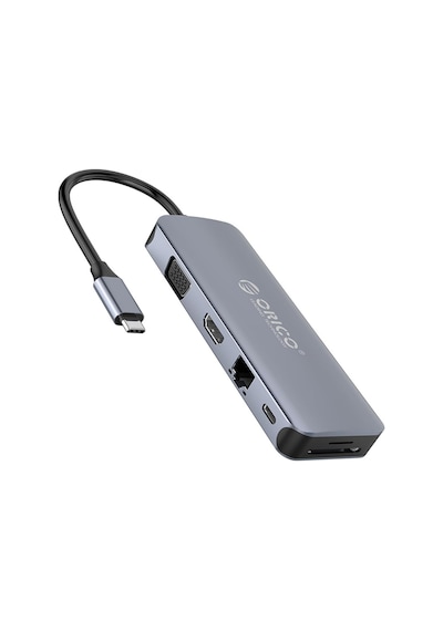 Type-c To Usb 3.0 Hdmı 4k 30hz Vga Rj45 Sd Tf Aux Pd Dönüştürücü Hub