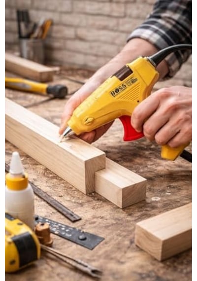 Boss 80 Watt Silikon Tabancası, Kalın 11 Mm Silikon Çubuk Uyumlu, Güçlü Ve Hızlı Yapıştırma Performansı, Yer