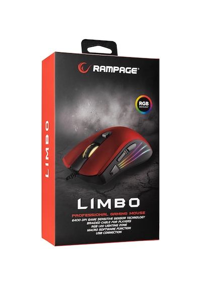 Rampage SMX-R33 Limbo Kablolu Makrolu RGB Optik Oyuncu Mouse