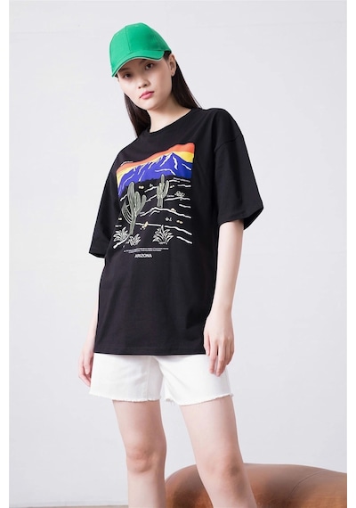 Startmore Unisex Arizona Befearless Siyah Tshirt Siyah