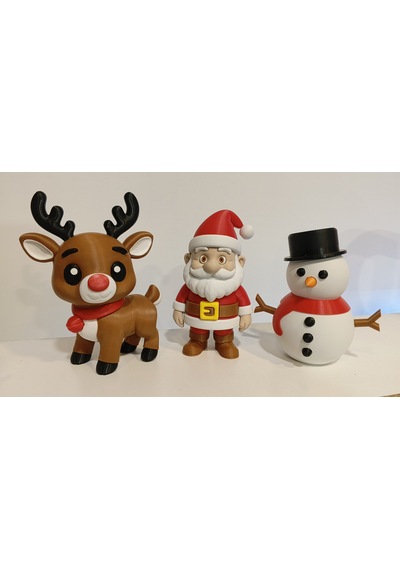 Yılbaşı Dekoratif Figür Seti Noel Baba, Ren Geyiği Ve Kardan Adam 003