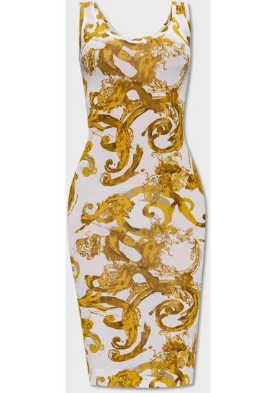 Versace Jeans Couture Bayan Elbise 76hao9b6 Js291 G03 Beyaz-gold Altın - Beyaz