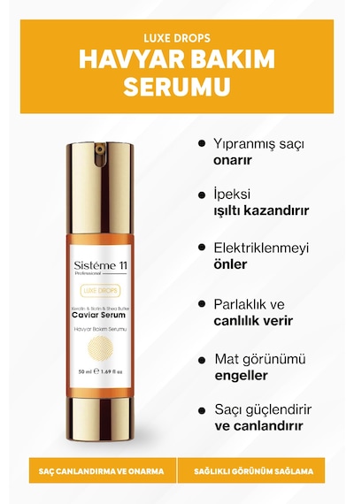 Sisteme 11 Havyar Saç Bakım Serum 50 Ml