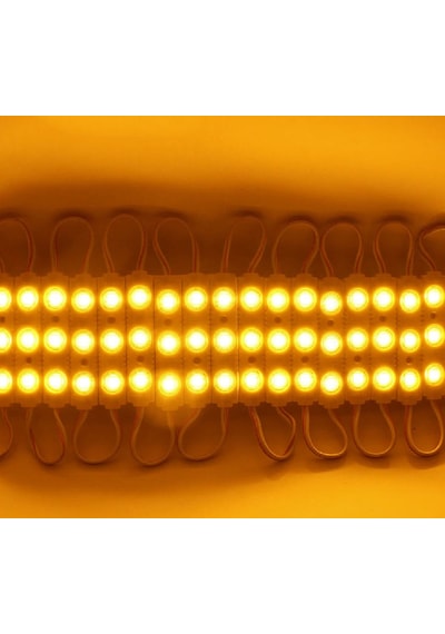 25 Adet Sarı 12v 1.5w 3 Ledli Mercekli Parmak Led Modül 2835 Smd