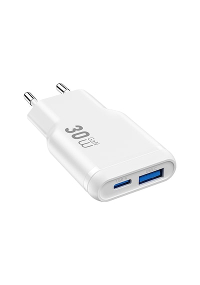 Wiwu Wi-g033 Essen Slim Serisi Gan Tech Pd Hızlı Şarj Özellikli Şarj Başlığı 30w Beyaz